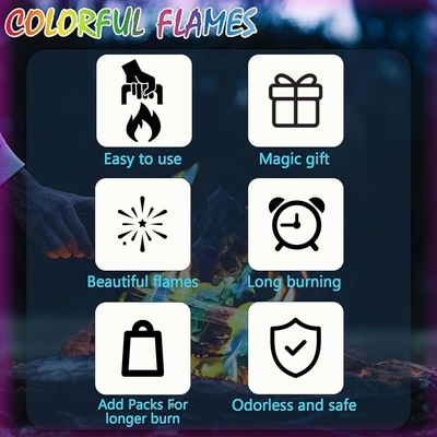Kolor Magiczny Proszek Ogień 10 x 10 g Magiczny Płomień Kolorowy Ogień Proszek Neon Płomienie