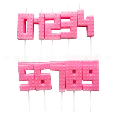 Cyfrowa świeca 0-9 Topper Cake Cute Pink Bow White Little Hat Świeczka urodzinowa Świeczka Cake Topper Candles