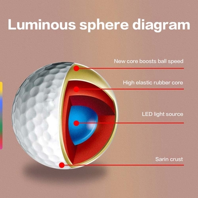 LED Golf Ball Custom Night Lighting Flashing Glowing Golf Balls dla tematu sportowego