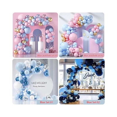 Różowy Błękitny Lateks Balon Archy Set Ślubne Urodziny impreza Dekoracja Balony Set