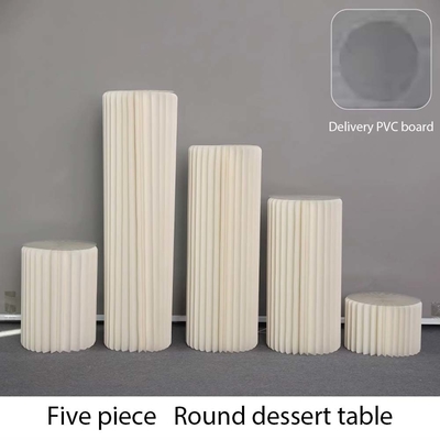 2024 Sprzedaż hurtowa 4 sztuk składanej papieru Desert Display Stand White For Event