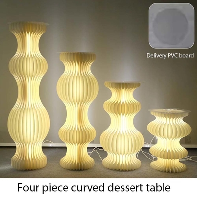 2024 Sprzedaż hurtowa 4 sztuk składanej papieru Desert Display Stand White For Event
